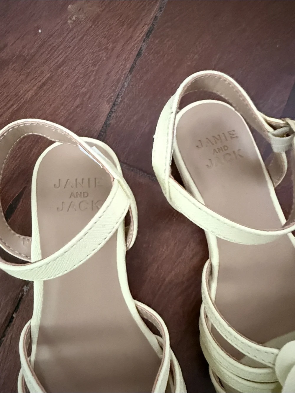 Janie and Jack Cream Floral Strap Sandals
